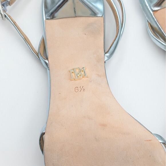 Badgley Mischka Ivette Pearl Heel Evening Sandals Women's Blue Size US6.5M EU37 - Picture 9 of 11